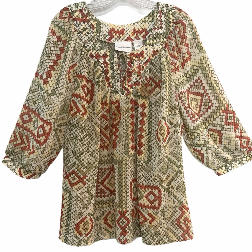 ALFRED DUNNER Relaxed Fit Tunic Blouse - Size 16